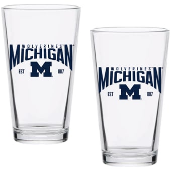 Michigan Wolverines Two-Pack 16oz. Established Pint Glass Set