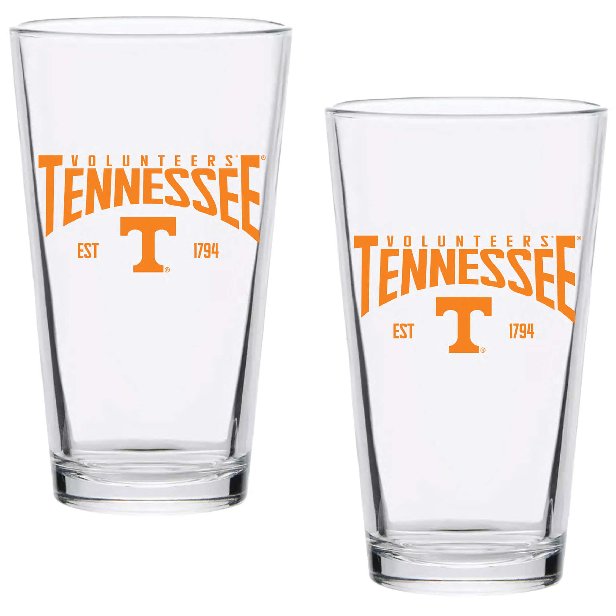 Tennessee Volunteers Two-Pack 16oz. Established Pint Glass Set