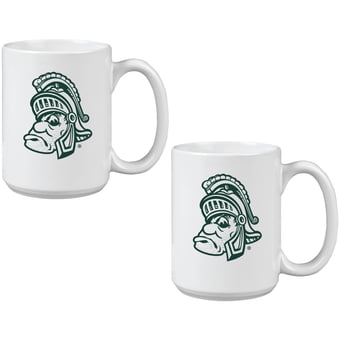 Michigan State Spartans Two Pack 15oz. Vault Sketch Ceramic Mug Set