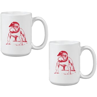 Georgia Bulldogs Vintage Sketch 15oz 2-Pack Mug Set