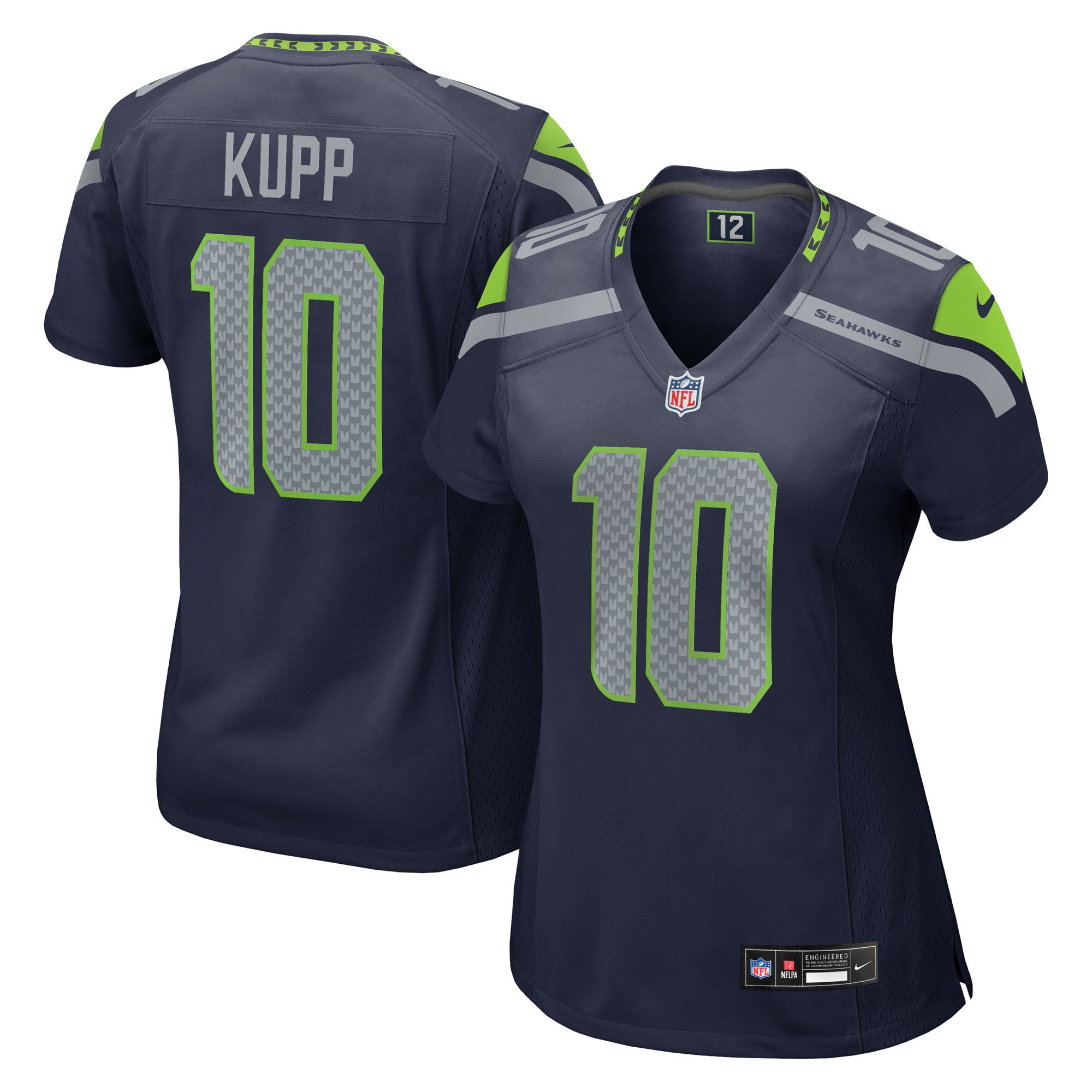 Camiseta Nike Game de la 1ª equipación del Seattle Seahawks - Marina de la universidad - Cooper Kupp - Mujer