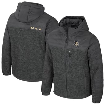 Men's Colosseum Charcoal UCF Knights Nightman Full-Zip Hoodie Puffer Jacket