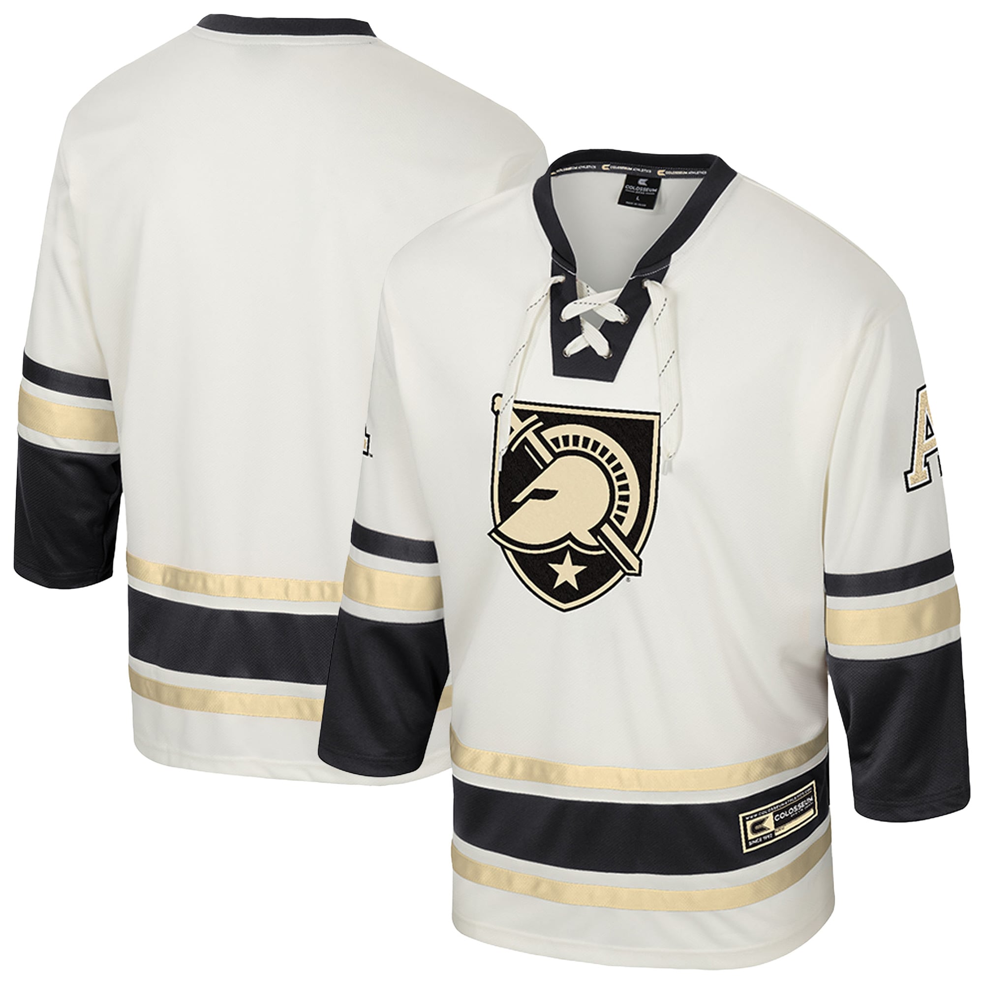 Men's Colosseum Cream Army Black Knights Puck Proud Fashion Hockey Jersey