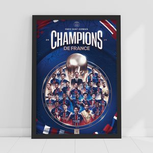 Affiche PSG Champions 2025 - Encadrée - A3, vue 3
