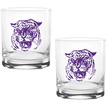 Clemson Tigers Two Pack 14oz. Vault Sketch Rocks Glass Set