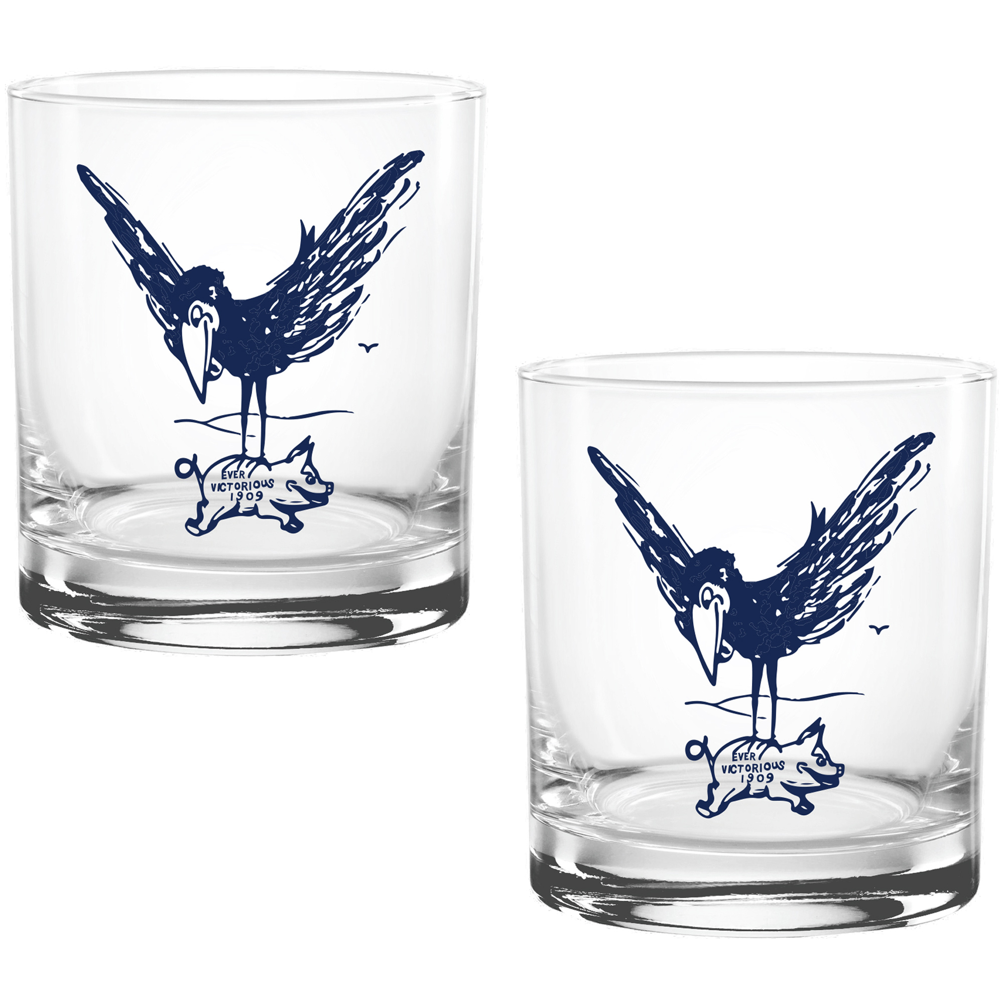 Kansas Jayhawks Two Pack 14oz. Vault Sketch Rocks Glass Set