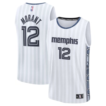 Men's Fanatics Ja Morant White Memphis Grizzlies 2025/26 City Edition Fast Break Jersey