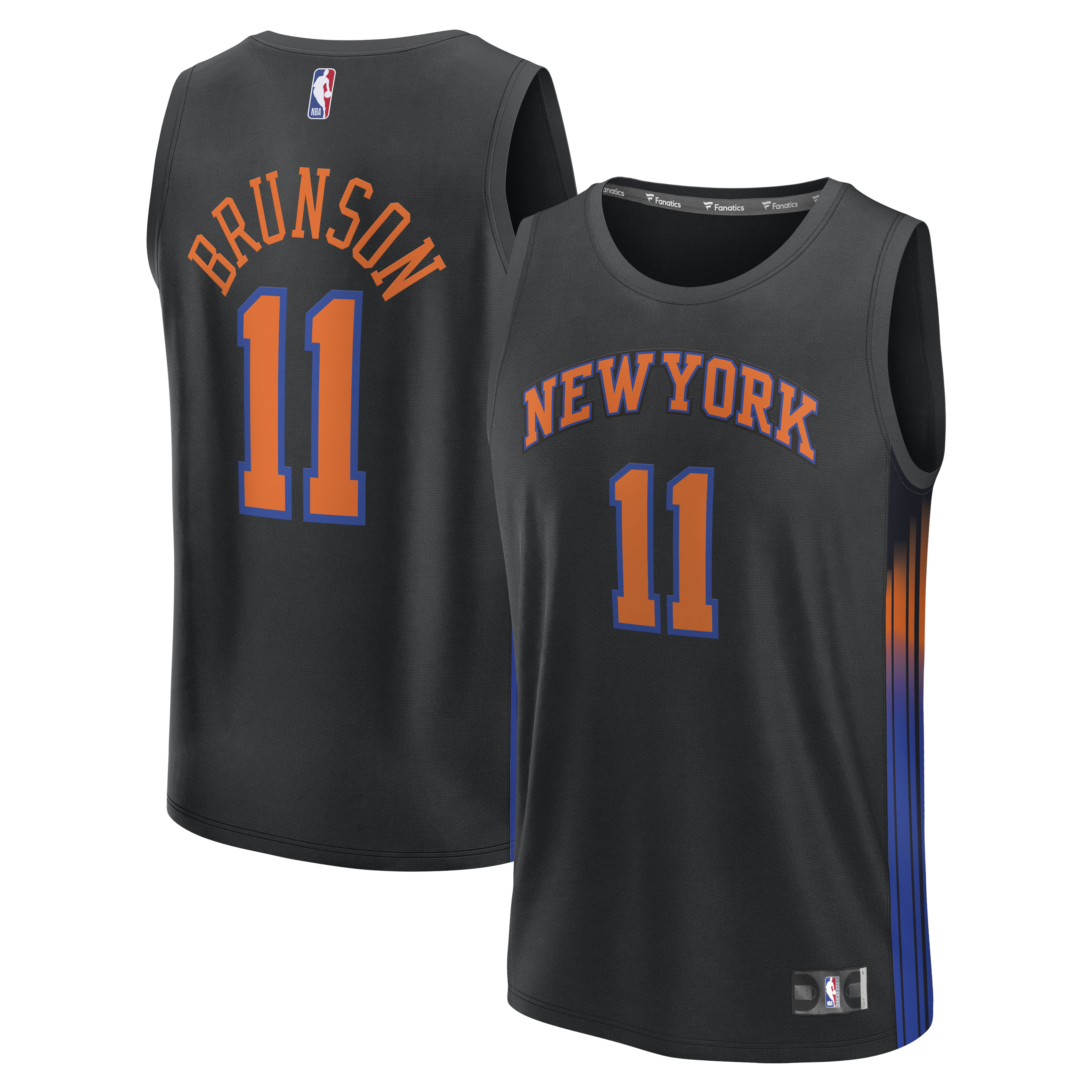 Men's Fanatics Jalen Brunson Black New York Knicks Fast Break Jersey - Statement Edition