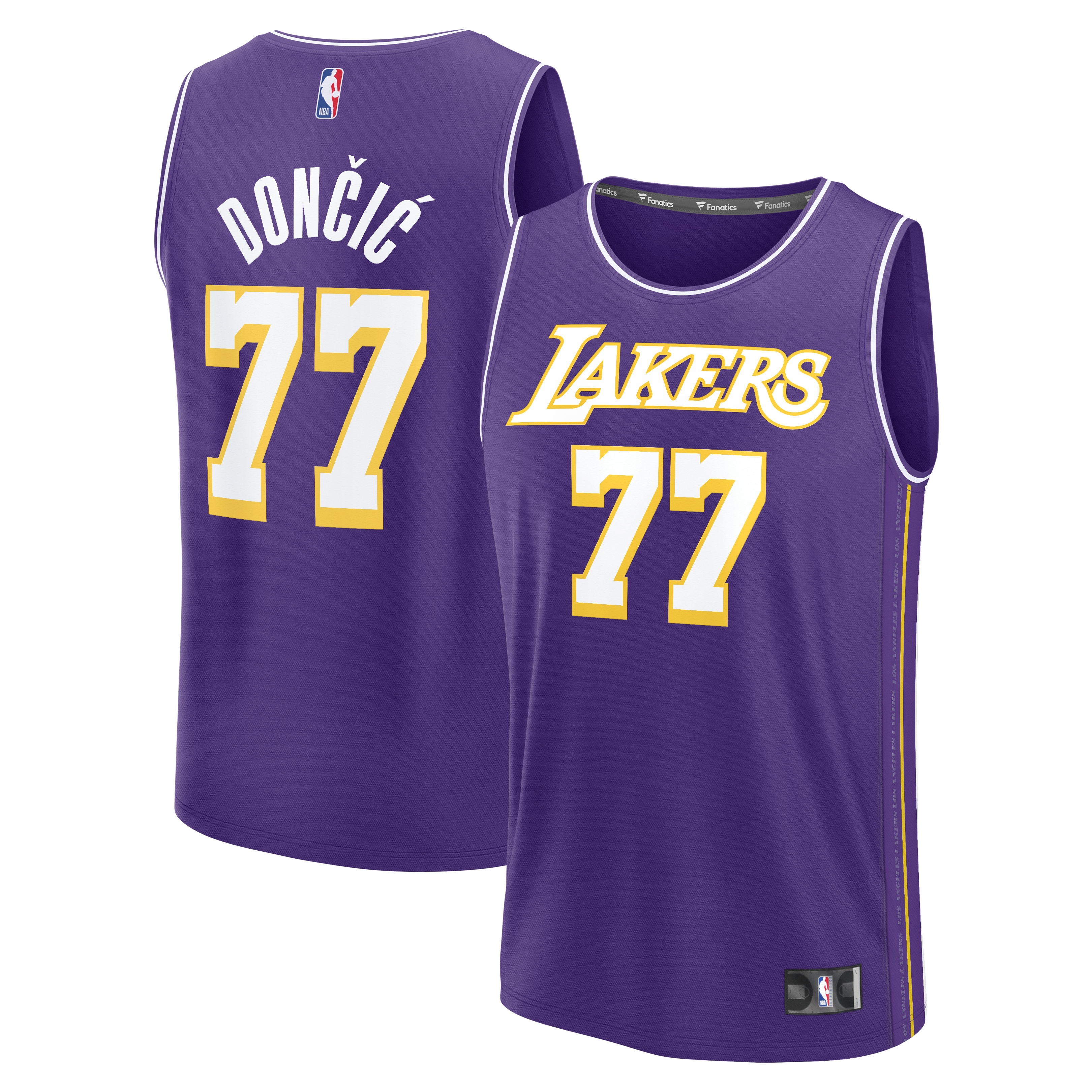 Youth Fanatics Luka Dončić Purple Los Angeles Lakers Fast Break Jersey - Statement Edition
