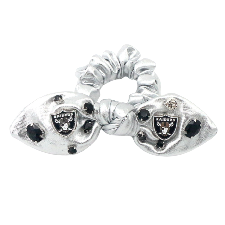 Brianna Cannon  Las Vegas Raiders Logo Bow Scrunchie