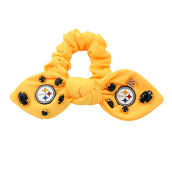 Brianna Cannon  Pittsburgh Steelers Logo Bow Scrunchie