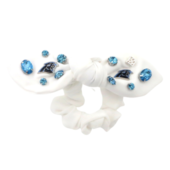 Brianna Cannon  Carolina Panthers Logo Bow Scrunchie