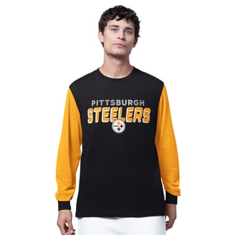 Men's Starter Black Pittsburgh Steelers Thursday Night Gridiron Long Sleeve T-Shirt