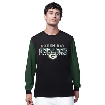 Men's Starter Black Green Bay Packers Thursday Night Gridiron Long Sleeve T-Shirt