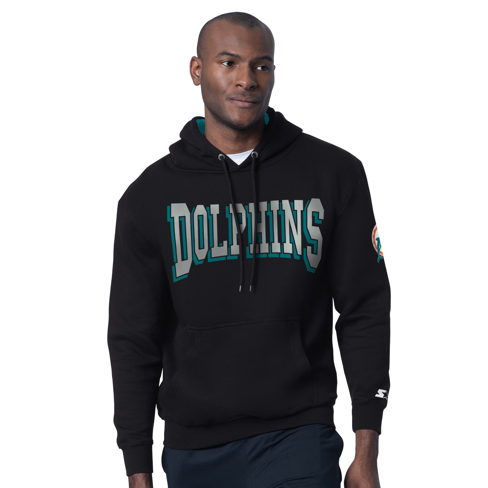 Men’s Starter Black Miami Dolphins Thursday Night Gridiron Hoodie with Vintage Logo Men’s Starter Black Miami Dolphins Thursday Night Gridiron Hoodie with Vintage Logo