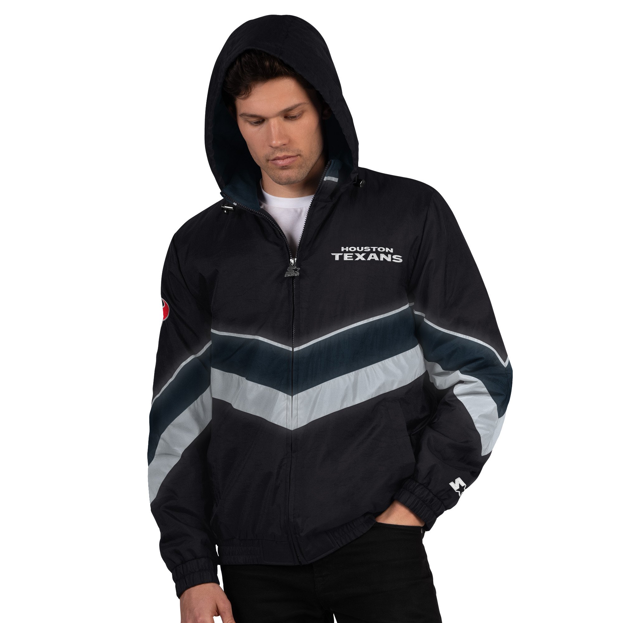 Men’s Starter Black/Navy Houston Texans Thursday Night Gridiron Full-Zip Jacket Men’s Starter Black/Navy Houston Texans Thursday Night Gridiron Full-Zip Jacket