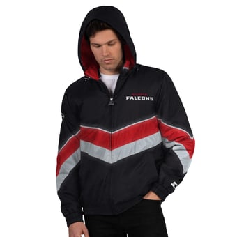 Men's Starter Black/Red Atlanta Falcons Thursday Night Gridiron Full-Zip Jacket