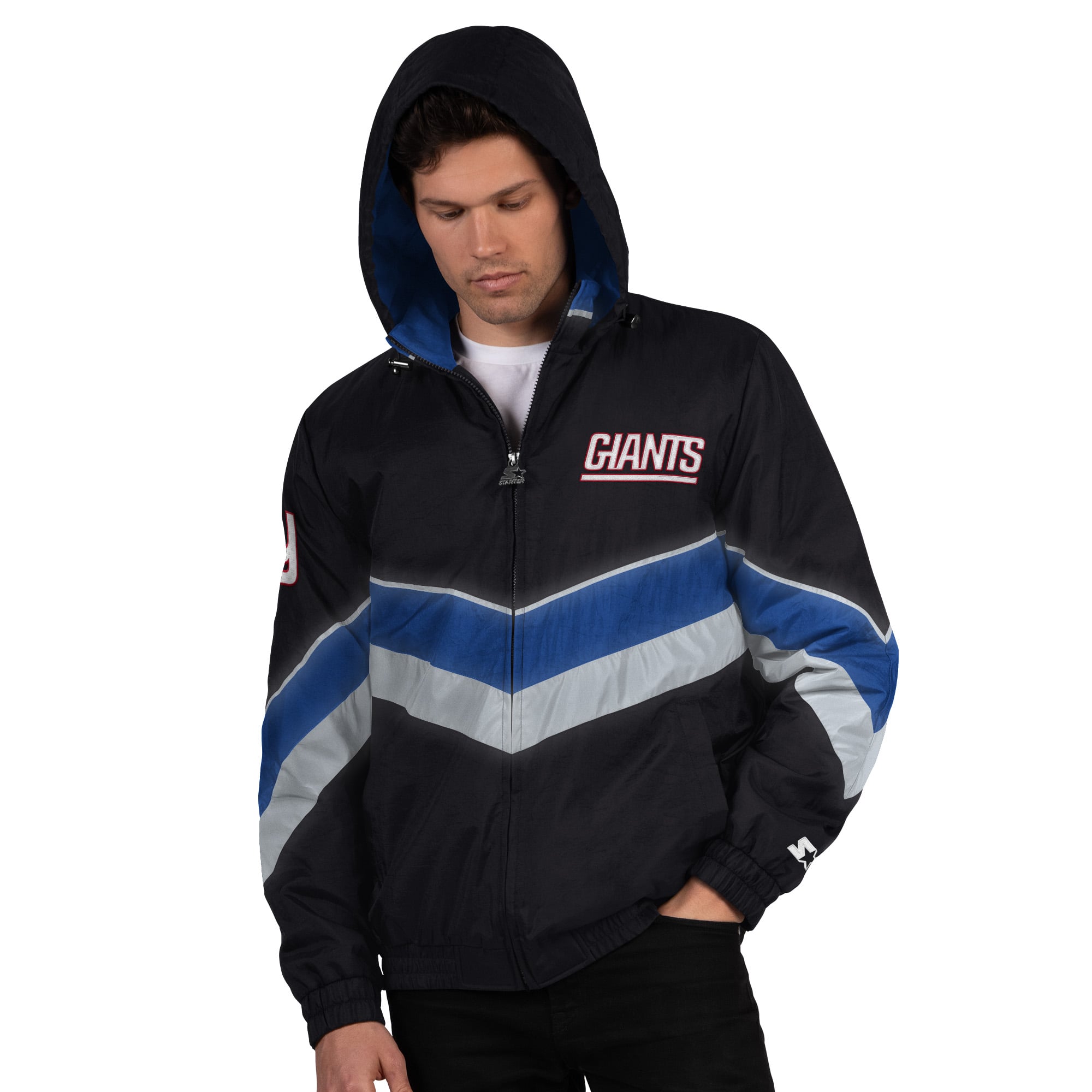 Men’s Starter Black/Royal New York Giants Thursday Night Gridiron Full-Zip Jacket Men’s Starter Black/Royal New York Giants Thursday Night Gridiron Full-Zip Jacket