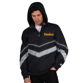 Men's Starter Black/Gold Pittsburgh Steelers Thursday Night Gridiron Full-Zip Jacket