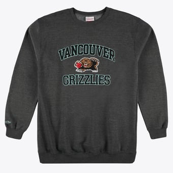 Men's Mitchell & Ness Heather Charcoal Memphis Grizzlies Hardwood Classics Big & Tall Crewneck Sweatshirt