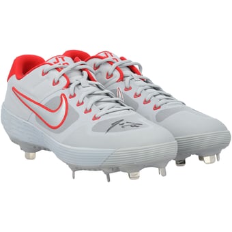 J.T. Realmuto Philadelphia Phillies Autographed Player-Issued Gray/Red Nike Cleats from the 2021 MLB Season