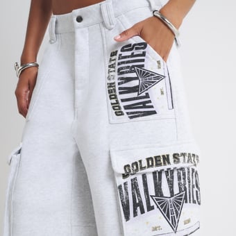 Women's  Heather Gray Golden State Valkyries Fleece Cargo Shorts
