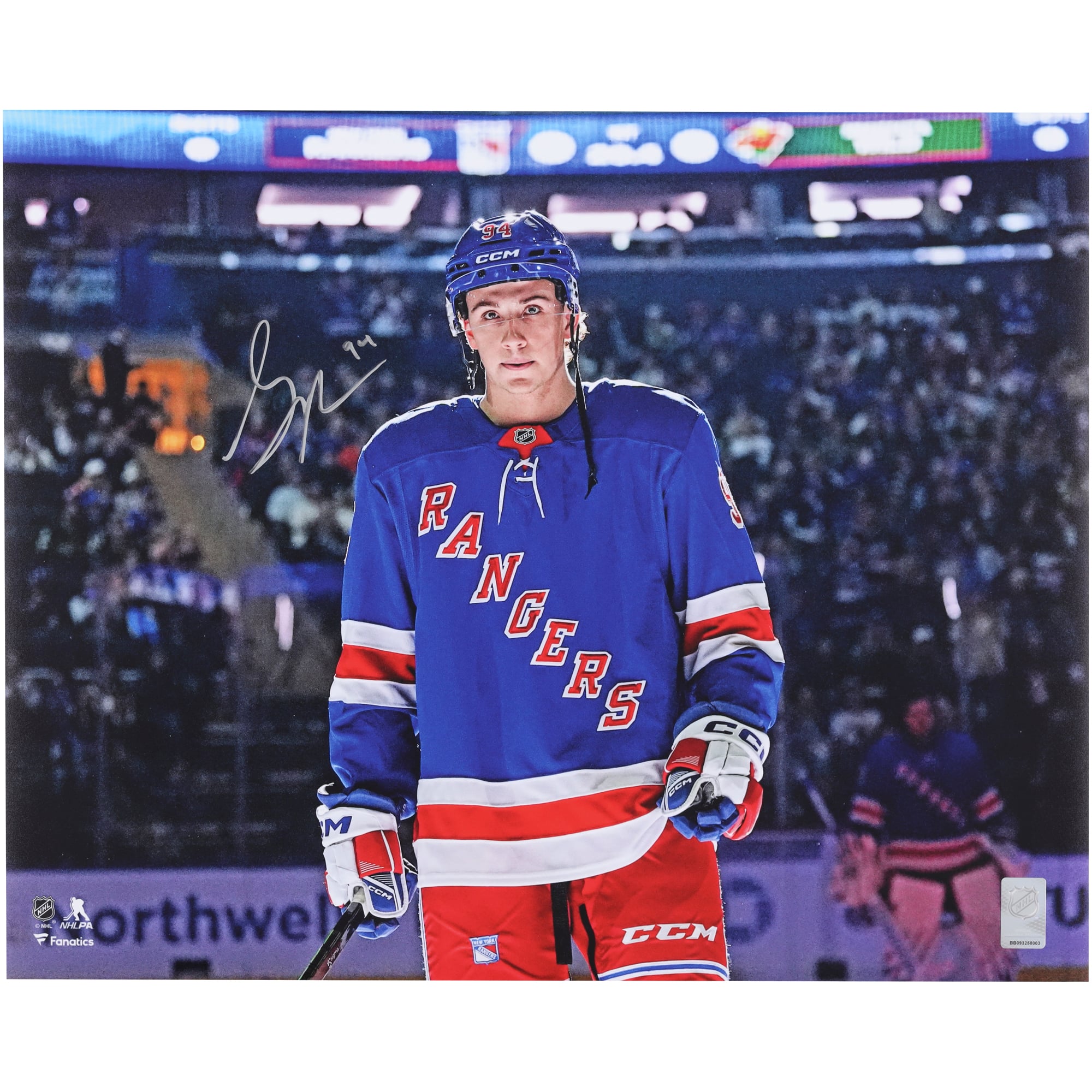 Gabe Perreault New York Rangers Autographed 16" x 20" NHL Debut Photograph