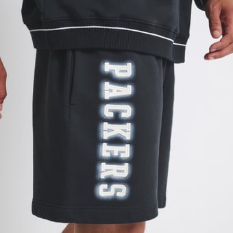 Unisex  Black Green Bay Packers Fleece Shorts