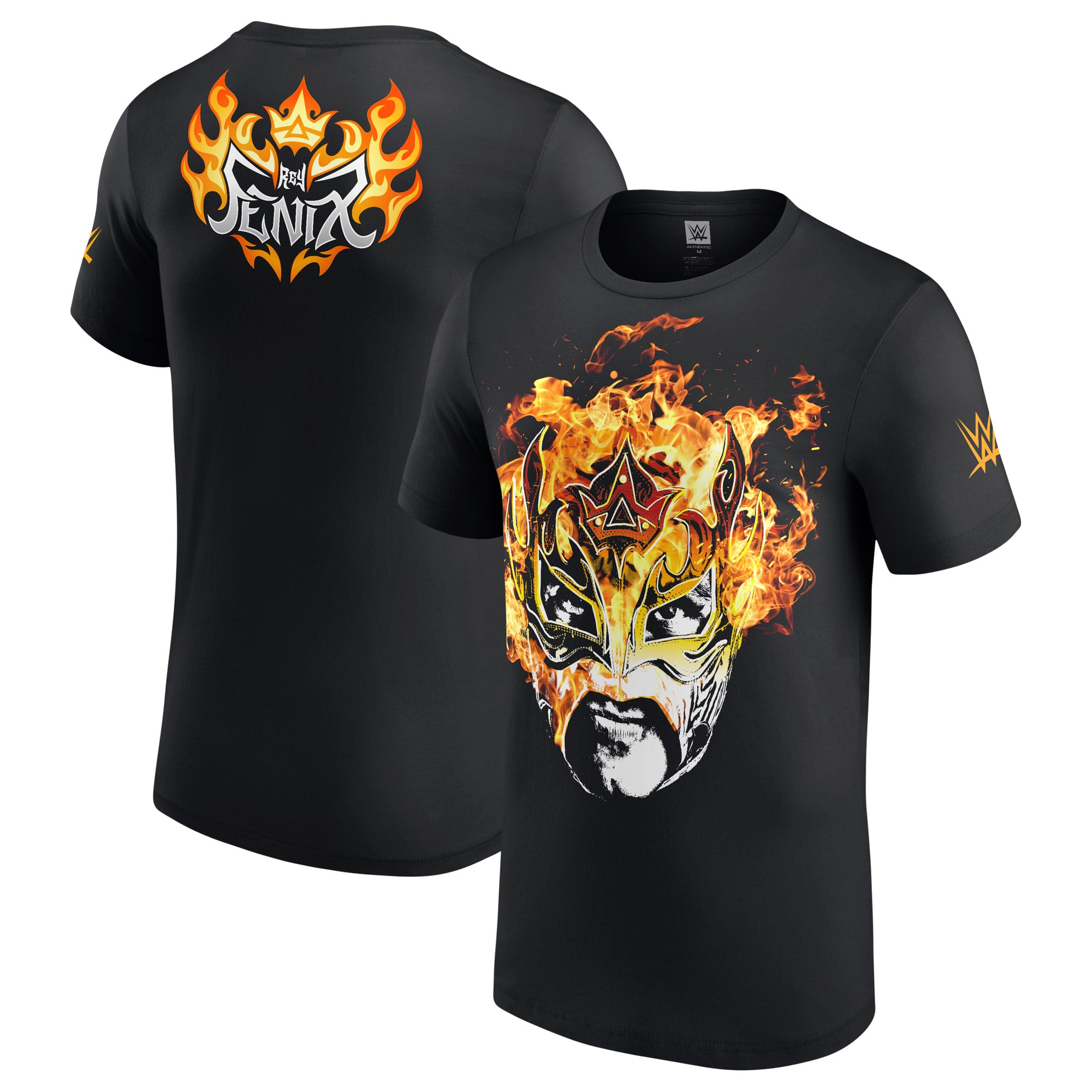 Men's Black Rey Fenix Flaming Mask T-Shirt