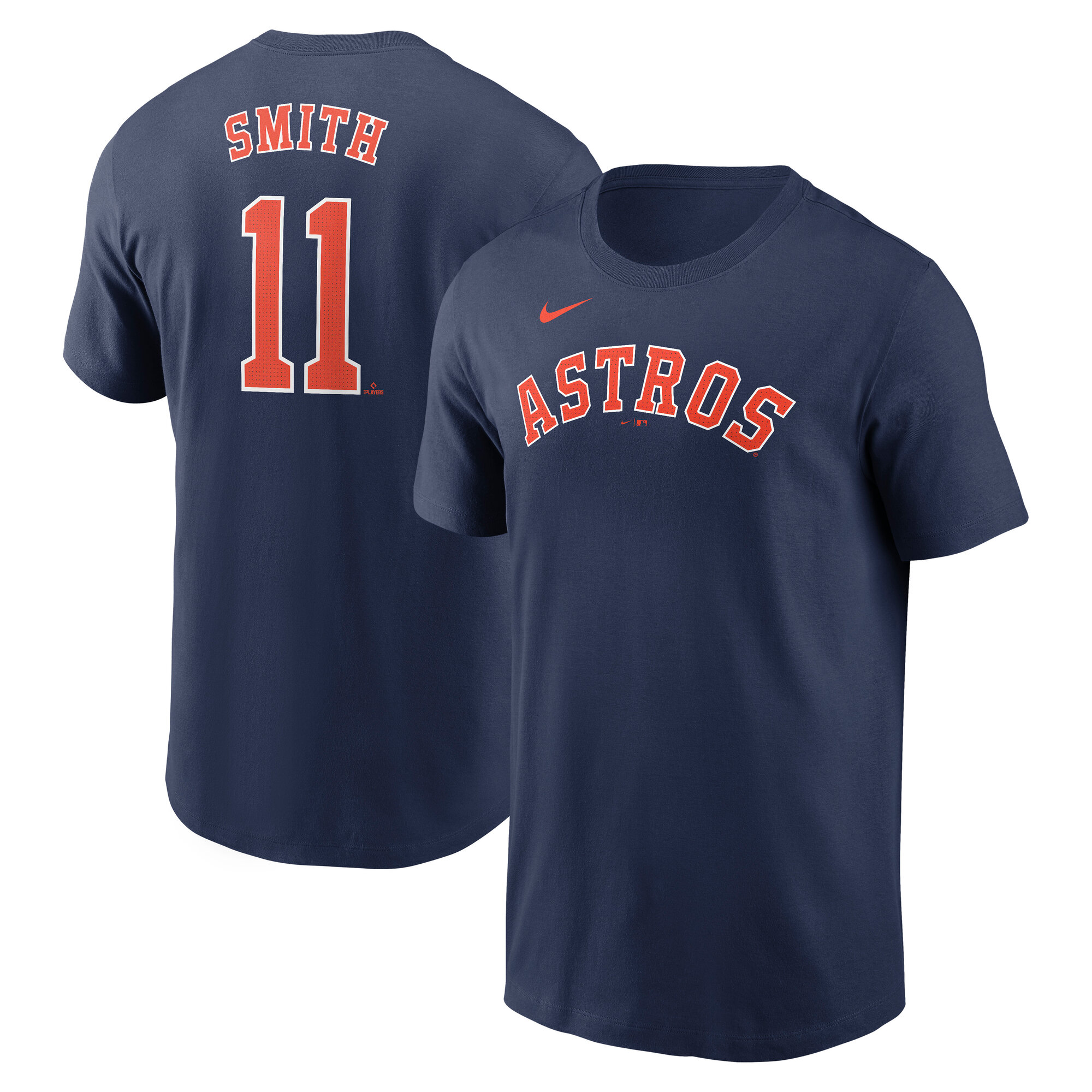 Men's Nike Cam Smith Navy Houston Astros Fuse Name & Number T-Shirt