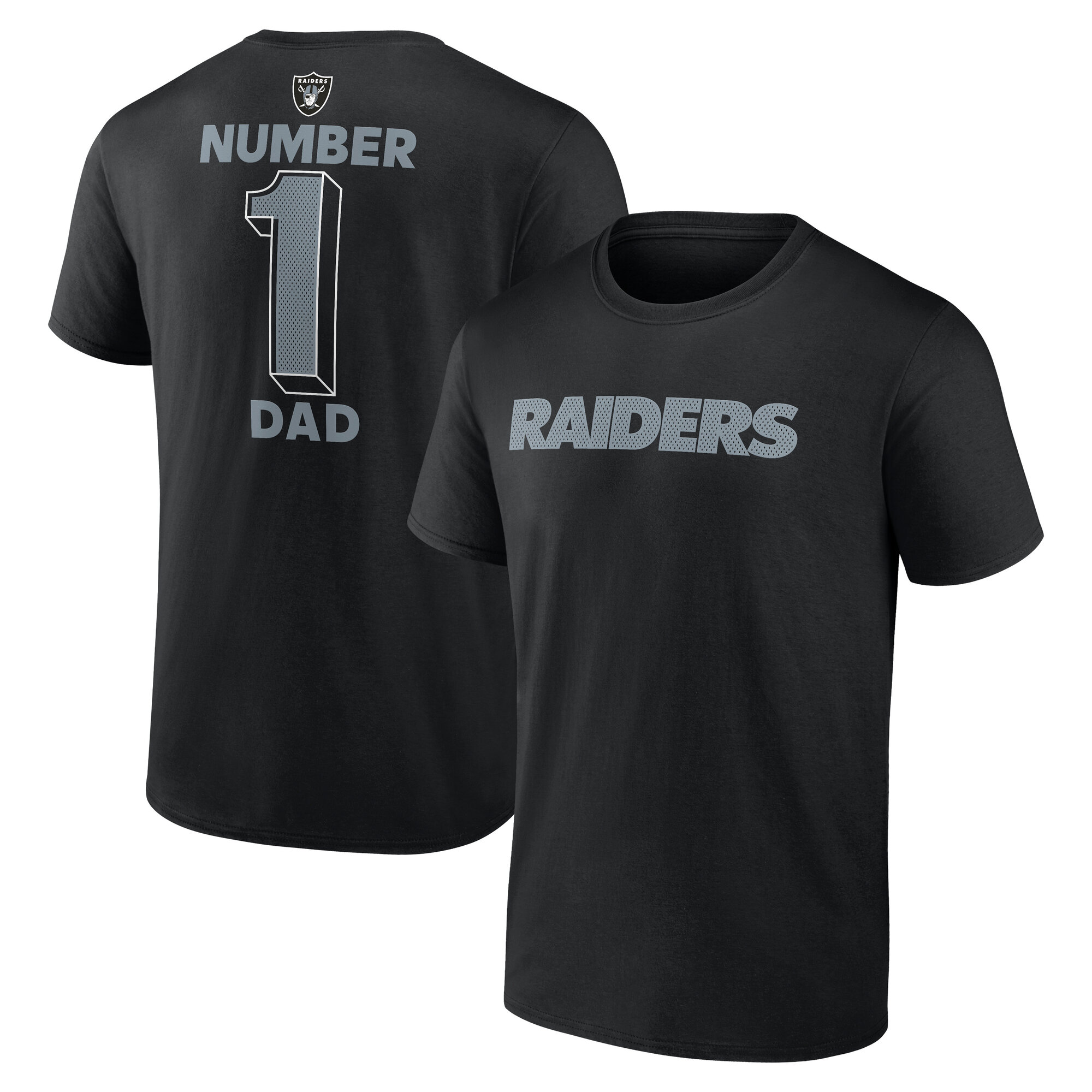 Men’s Logo Athletic Black Las Vegas Raiders #1 Dad Jersey T-Shirt