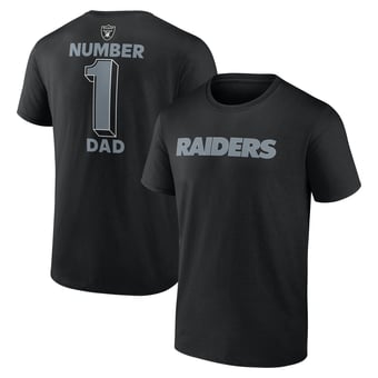Men's Logo Athletic Black Las Vegas Raiders #1 Dad Jersey T-Shirt