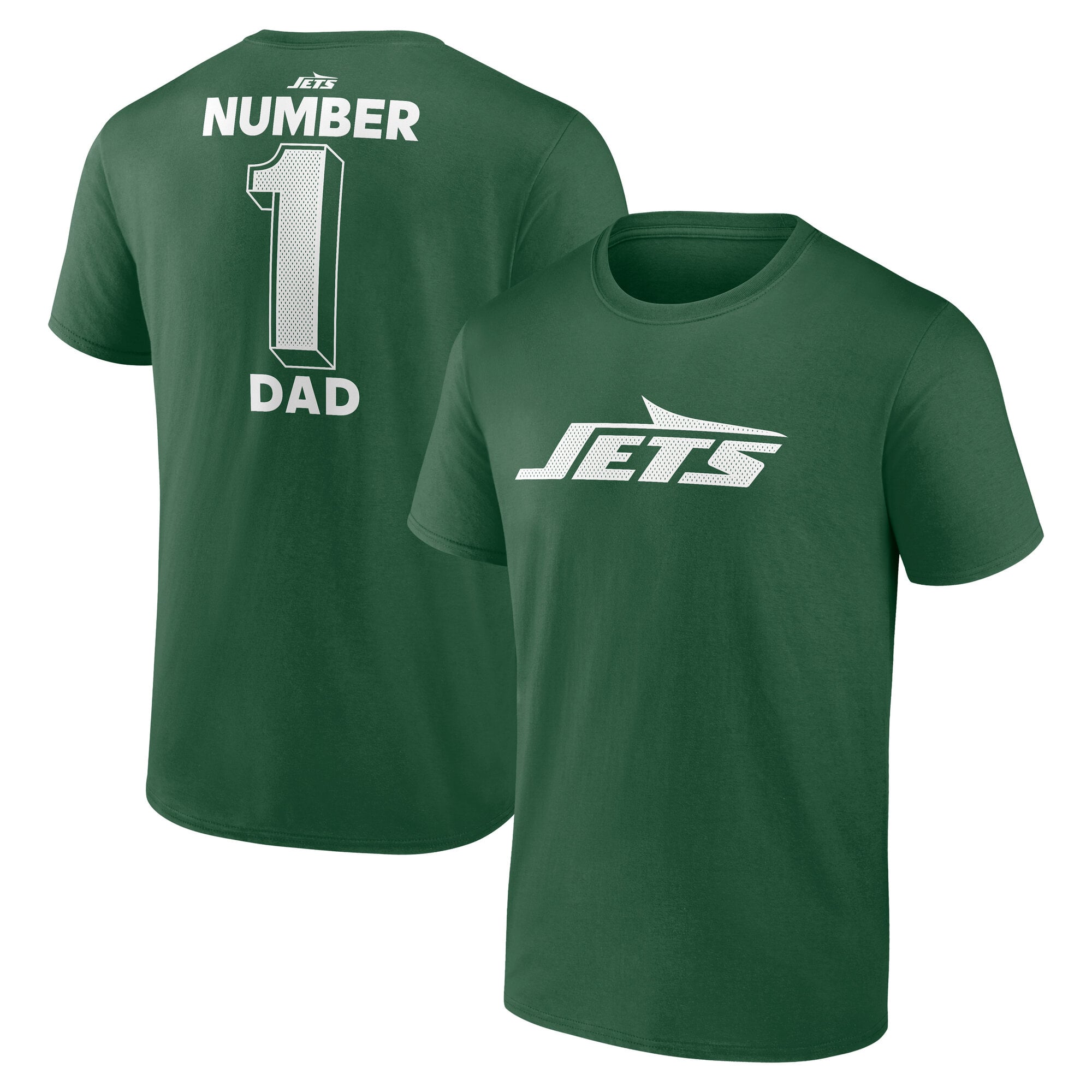 Men's Logo Athletic Green New York Jets #1 Dad Jersey T-Shirt