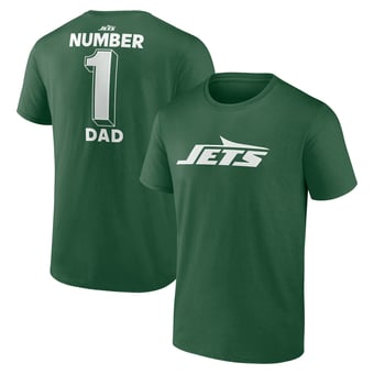 Men's Logo Athletic Green New York Jets #1 Dad Jersey T-Shirt