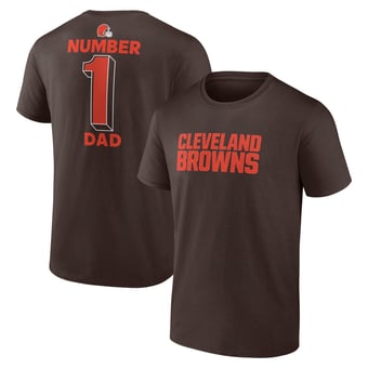 Men's Logo Athletic Brown Cleveland Browns #1 Dad Jersey T-Shirt