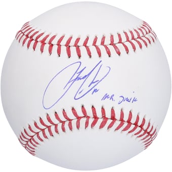 Francisco Lindor New York Mets Autographed Baseball with "Mr. Smile" Inscription