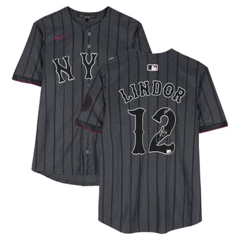 "Francisco Lindor New York Mets Autographed Graphite Nike City Connect Limited Jersey with ""LGM!"" Inscription"