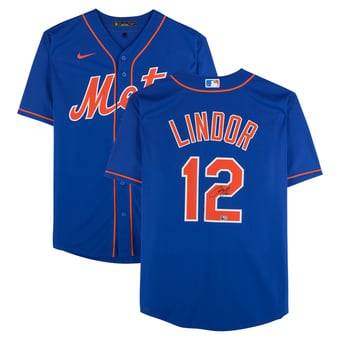 Francisco Lindor New York Mets Autographed Royal Nike Replica Jersey