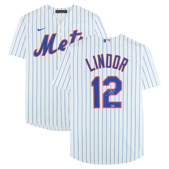Francisco Lindor New York Mets Autographed White Nike Replica Jersey