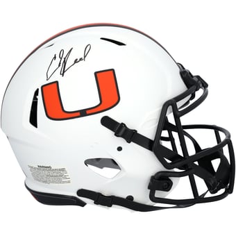 Ed Reed Miami Hurricanes Autographed Riddell Lunar Speed Authentic Helmet