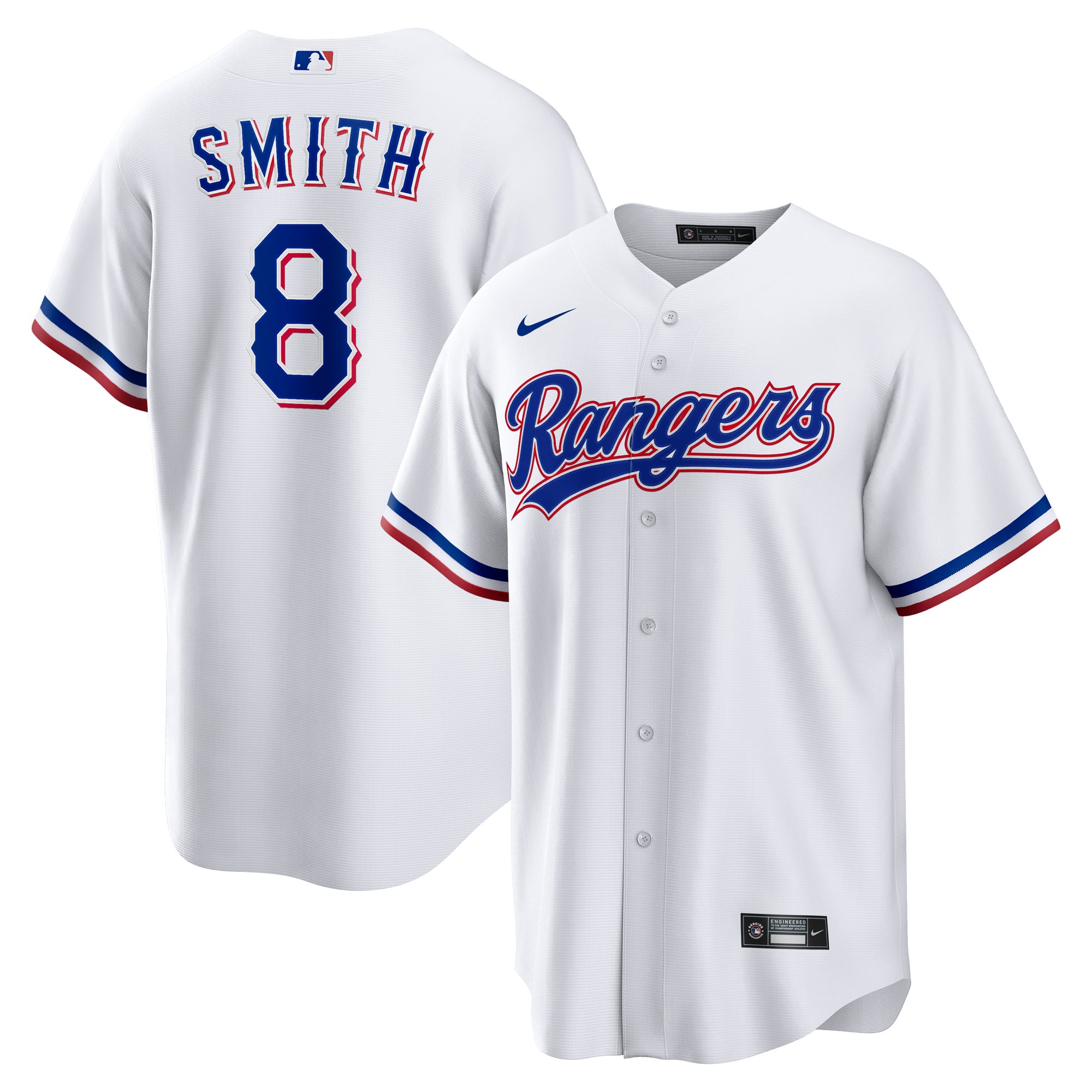 Men's Nike Josh Smith White Texas Rangers Home Replica Jersey