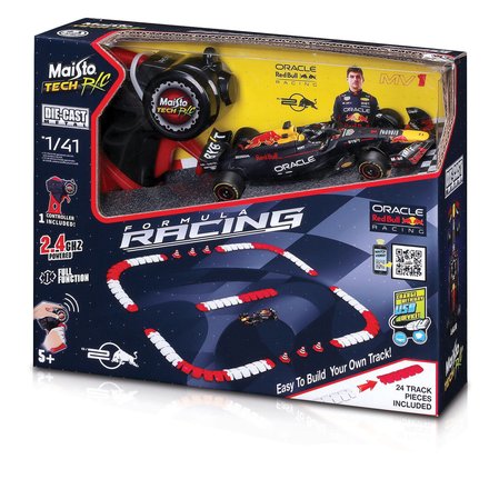 Red Bull Racing 2024 Max Verstappen Radio Control Car With Race Track 1:41 Die Cast