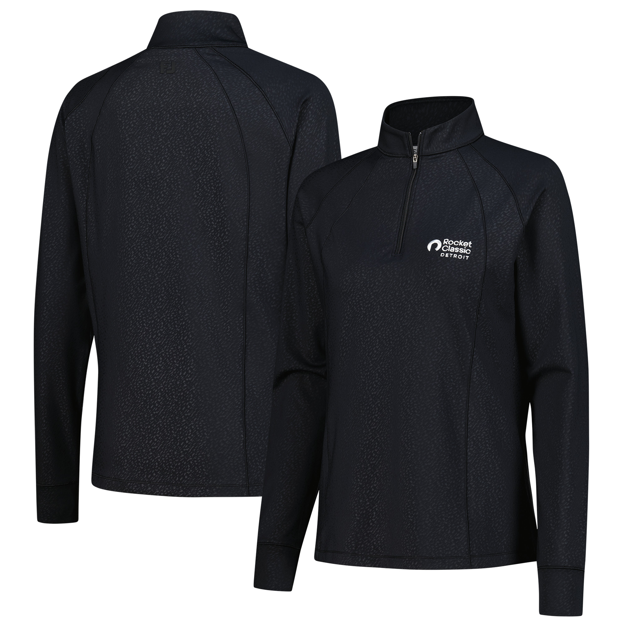 Women’s FootJoy Black Rocket Classic Embossed Quarter-Zip Pullover Women’s FootJoy Black Rocket Classic Embossed Quarter-Zip Pullover
