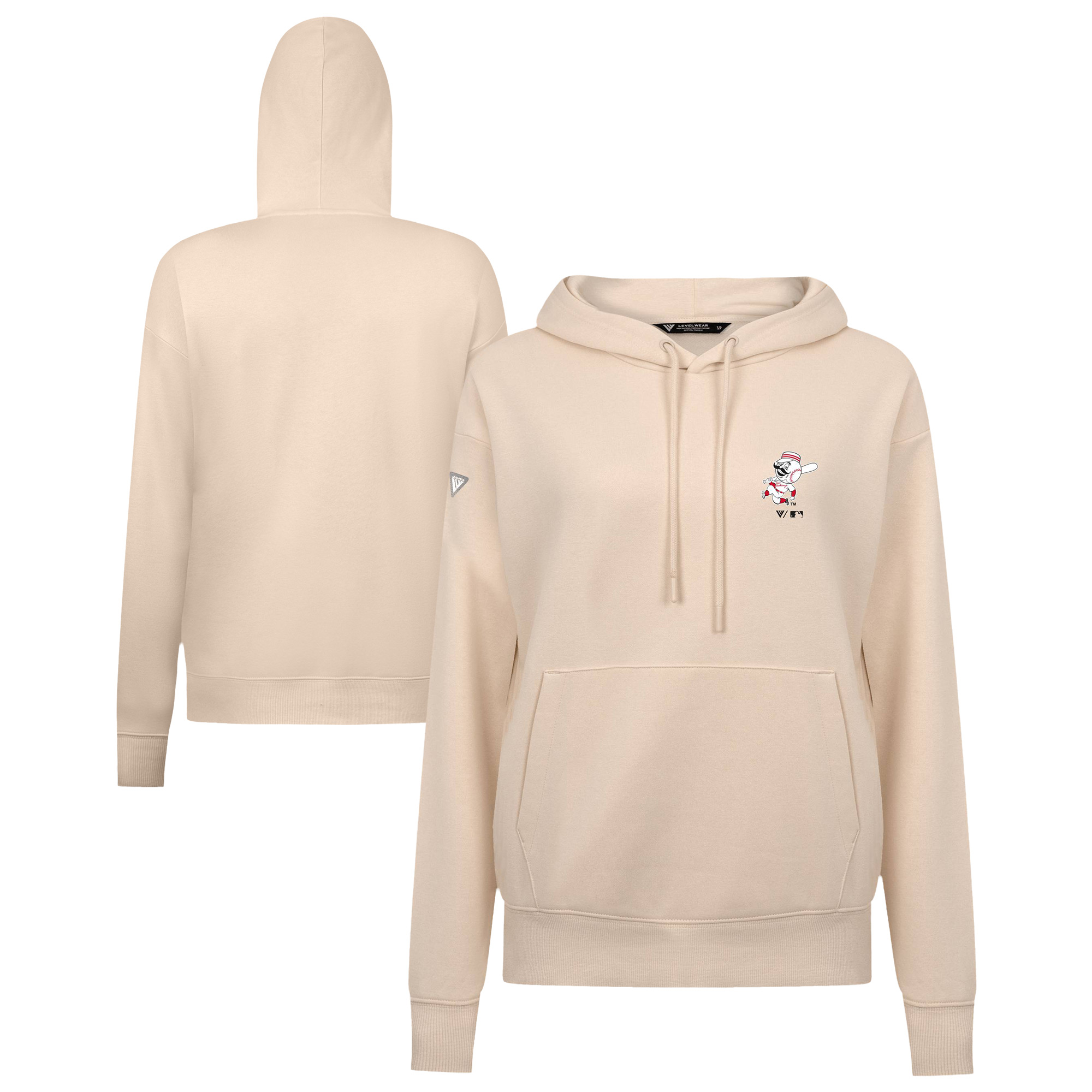 Women’s Levelwear Khaki Cincinnati Reds Cooperstown Collection Adorn Core Logo Pullover Hoodie Women’s Levelwear Khaki Cincinnati Reds Cooperstown Collection Adorn Core Logo Pullover Hoodie
