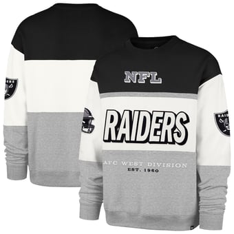Men's '47 Black/Gray Las Vegas Raiders Breeze Maximalist Sweatshirt
