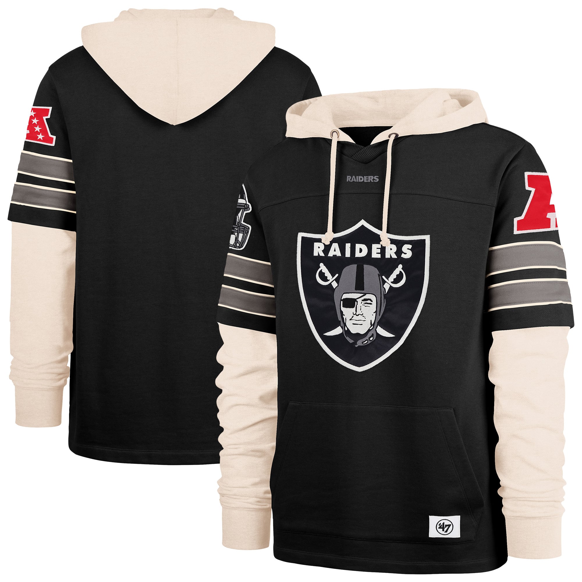 Men’s ’47 Black Las Vegas Raiders Split Zone Cornerback Duo Hoodie Men’s ’47 Black Las Vegas Raiders Split Zone Cornerback Duo Hoodie