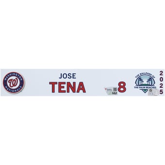 Jose Tena Washington Nationals Player-Issued #8 Nameplate from 2025 MLB Spring Training