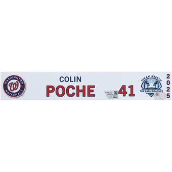 Colin Poche Washington Nationals Player-Issued #41 Nameplate from 2025 MLB Spring Training