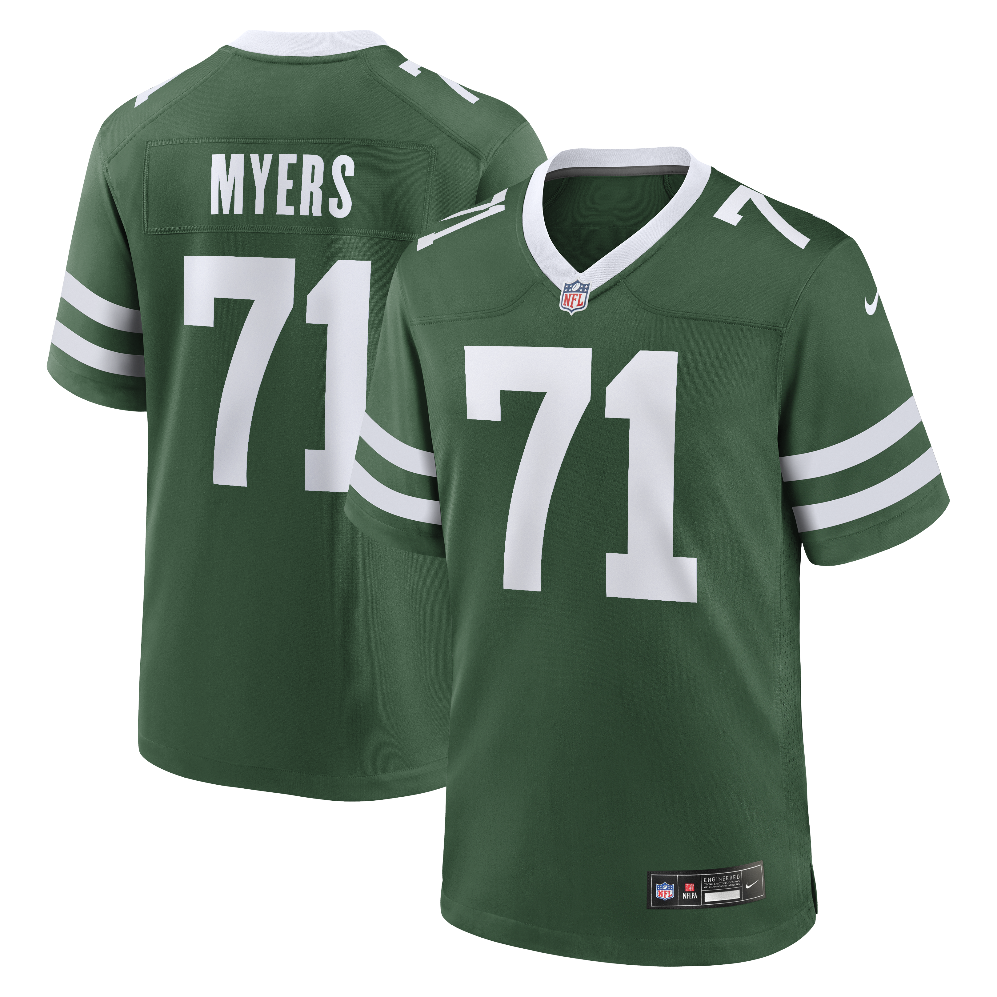 Men's Nike Josh Myers Legacy Green New York Jets Team Game Jersey