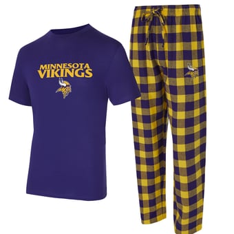 Men's Concepts Sport Purple/Gold Minnesota Vikings Avondale T-Shirt & Flannel Pants Set